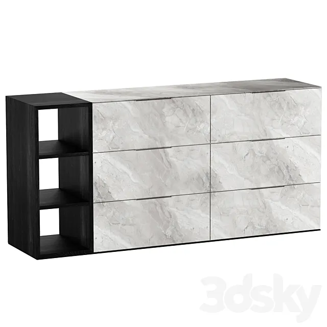Vig Furniture Nova Domus Maranello - Modern Gray Wash & Faux Marble Dresser 3DModel