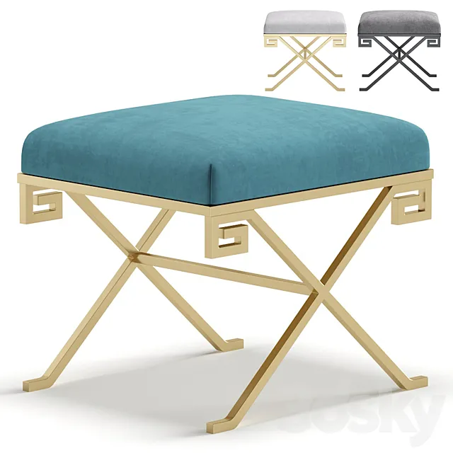 Vignola Pouffe by Cazarina Interiors 3 Colors Version 3D Model