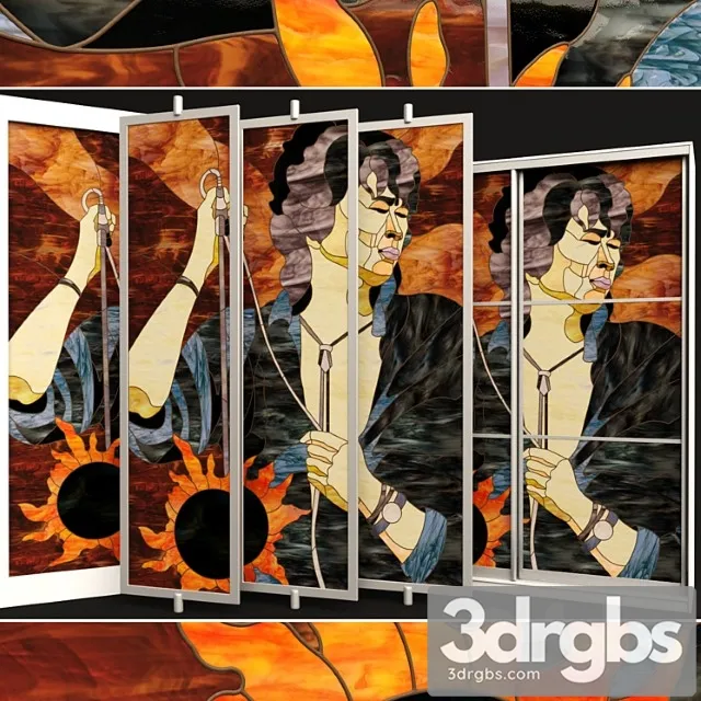 Viktor Tsoi Stained Glass Window 3D Model Download