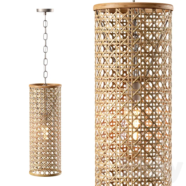 Viliam hanging rattan lamp VR26 _ Rattan pendant lamp 3D Model