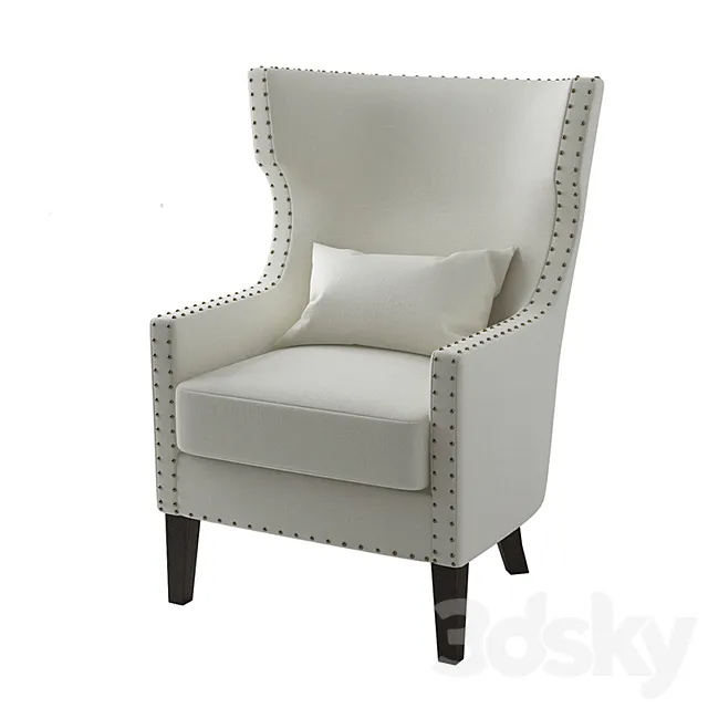 Villa Berkley Wing Back Club Chair. 3D Model