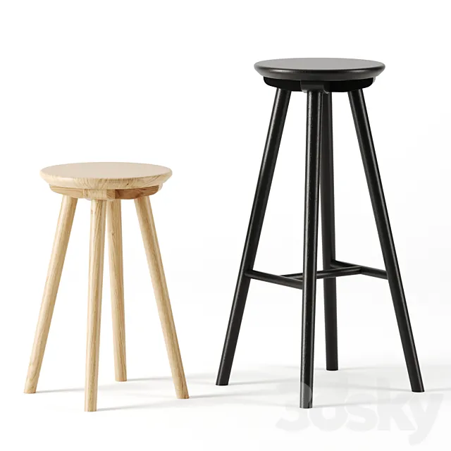 VILLAGE stools by Time & Style 3D Model