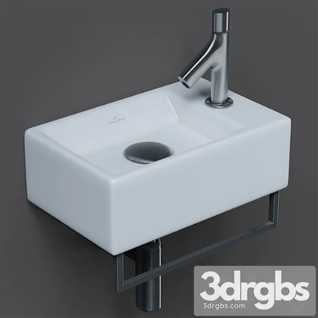 Villeroy Boch Motsen Sink and Jacob Delafon Oblo Faucet 3D Model Free