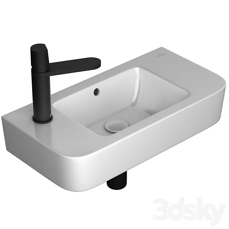 Villeroy & Boch O.novo Compact 2 washbasin & Antoniolupi Indigo mixer 3D Model Free