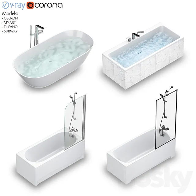 Villeroy & Boch set 55 bath set (Oberon. Subway. My Art. Theano) 3DModel