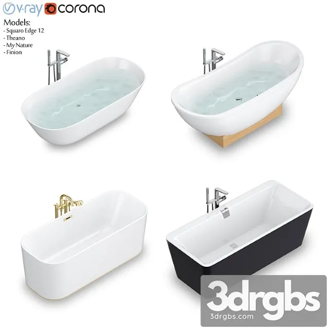 Villeroy Boch Set 57 Freestanding Set Finion Theano Squaro Edge 12 My Nature 3D Model Free