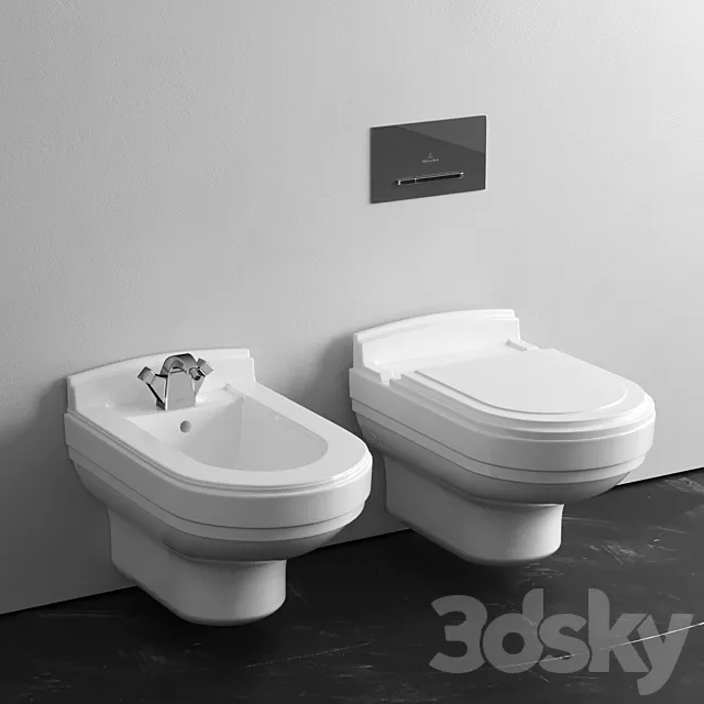 Villeroy & Boch Strada wall-mounted toilet & bidet 3DModel
