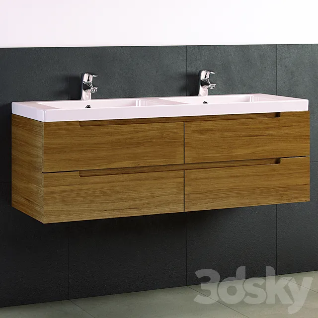 Villeroy & Bosh double bowl washbasin 3DModel
