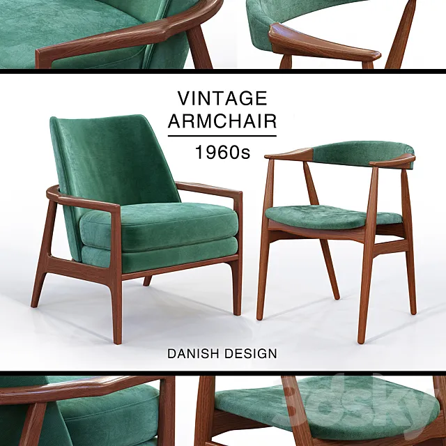 Vintage armchair 1960s 3D Model
