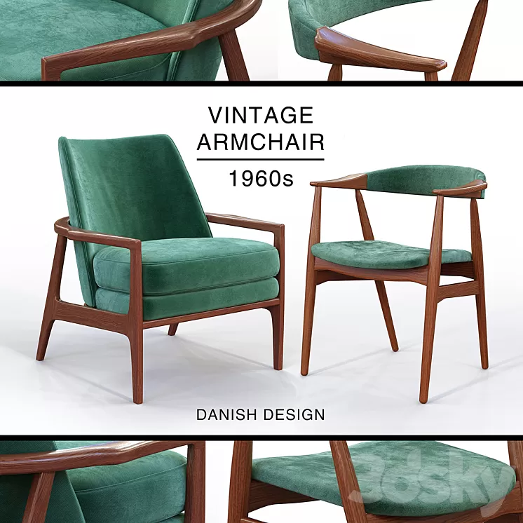 Vintage armchair 1960s 3D Model
