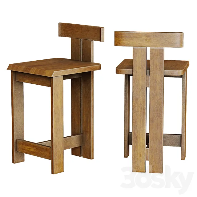 vintage bar stool 3D Model