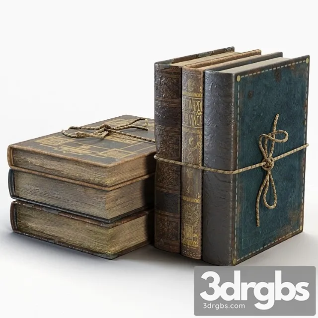 Vintage books 3D Model Free