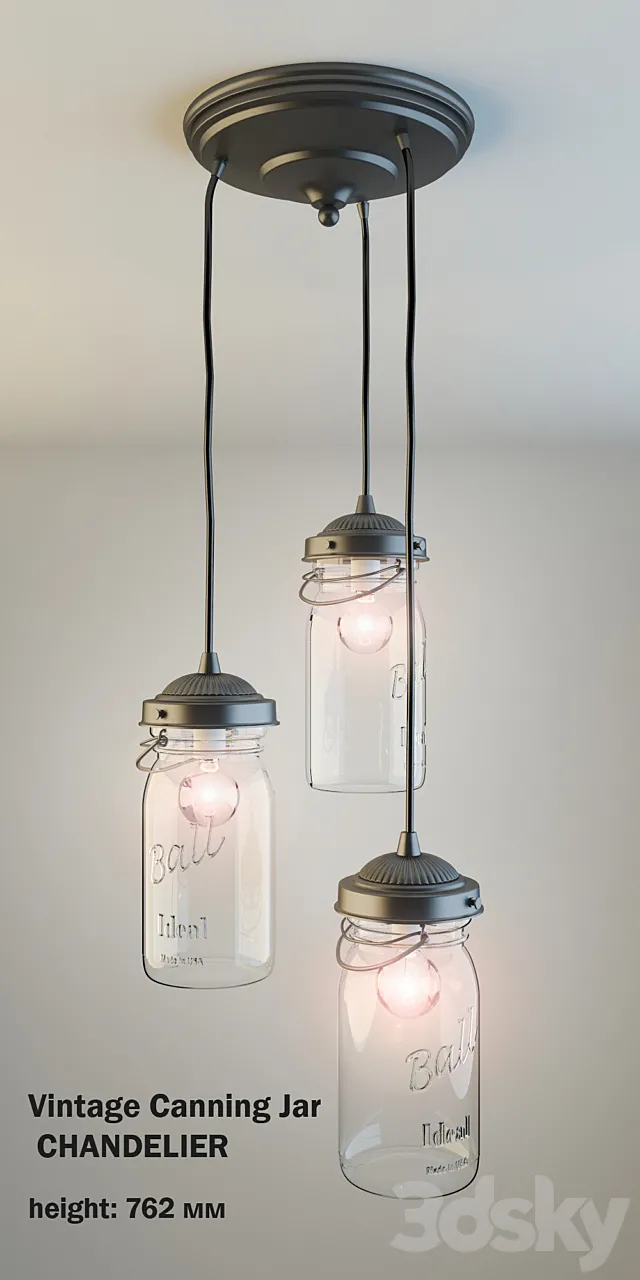 Vintage Canning Jar CHANDELIER 3DModel