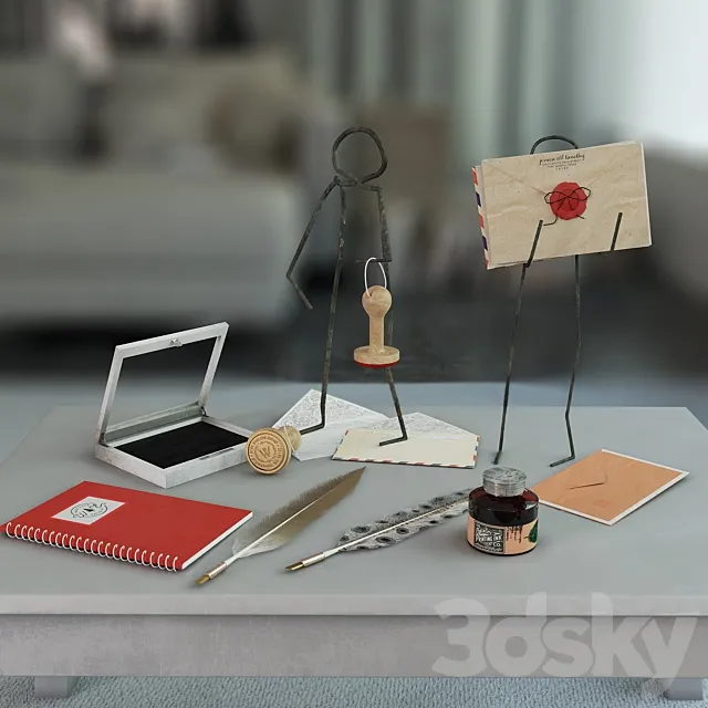 Vintage Decor Set 3D Model