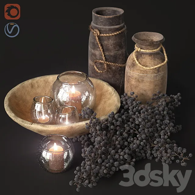 Vintage decorative set 2 3D Model