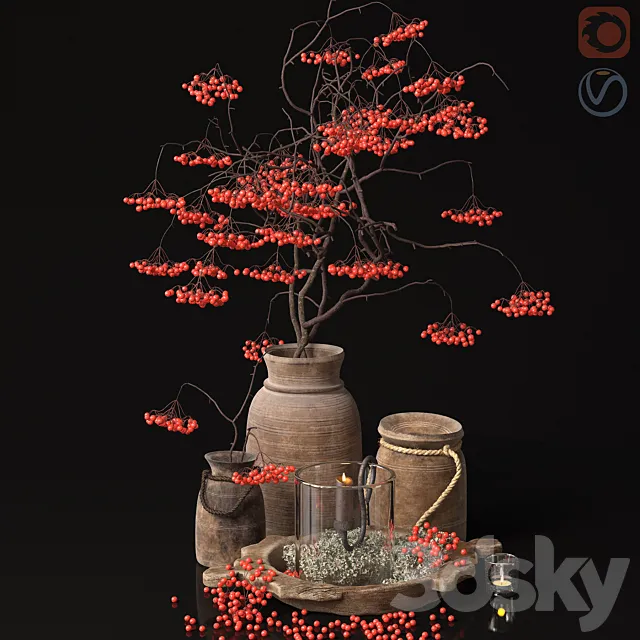 Vintage decorative set 3 3DModel