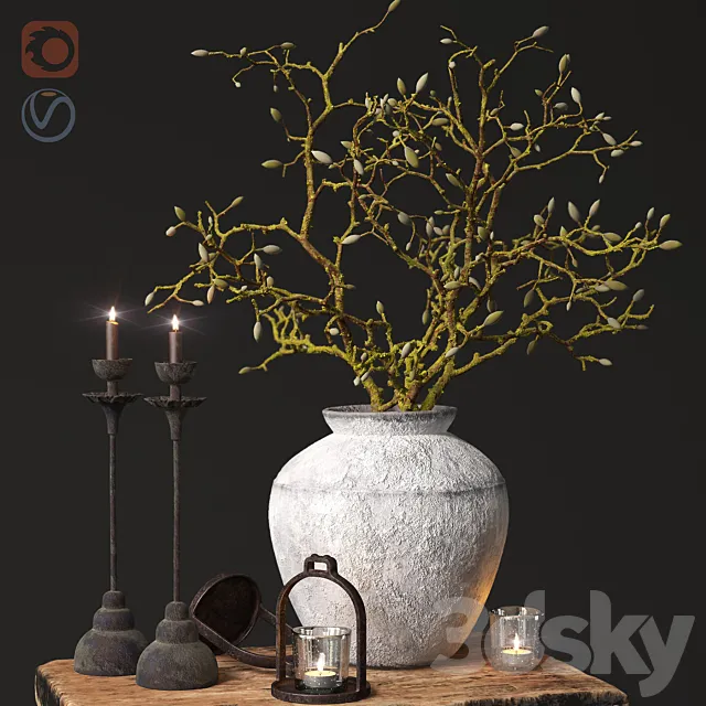 Vintage decorative set 3D Model