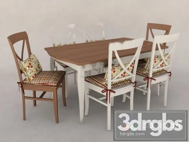 Vintage Dinning Table 3D Model Free