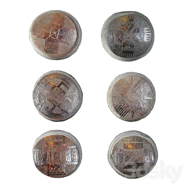 Vintage Ethiopian Split Bowls 3D Model