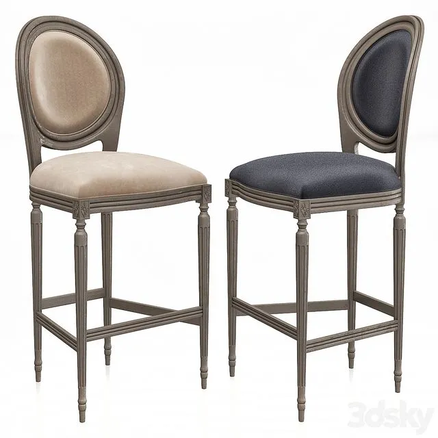 Vintage French Round Collection RH 3D Model