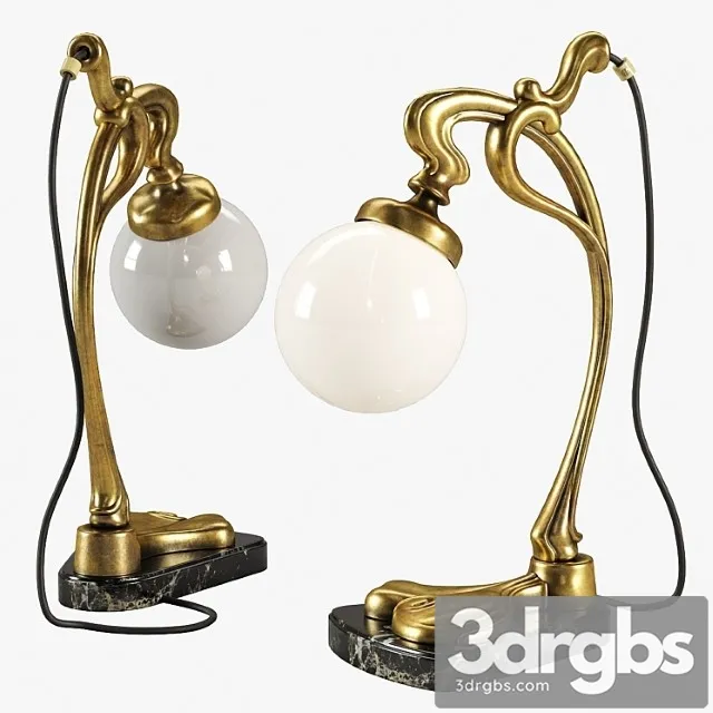Vintage gilt bronze art nouveau desk lamp 3D Model Free