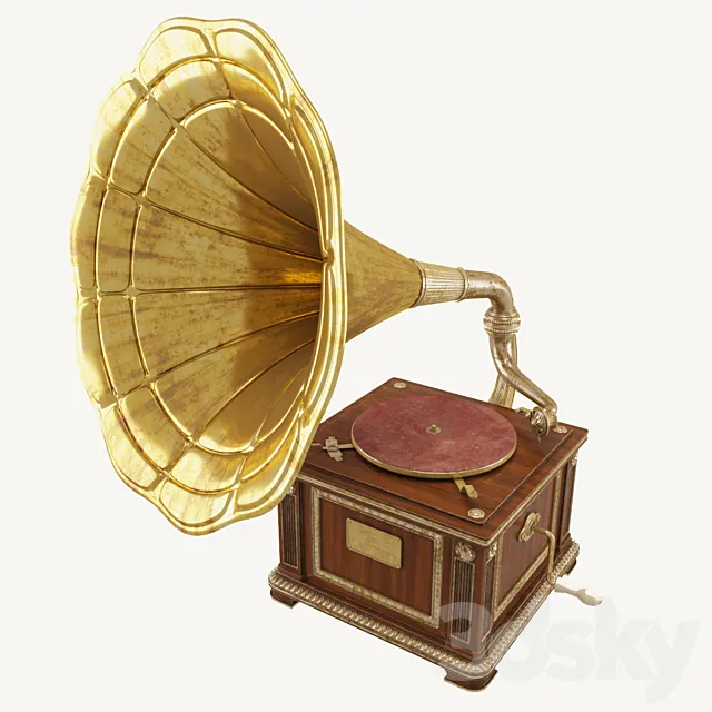 Vintage gramophone 3D Model