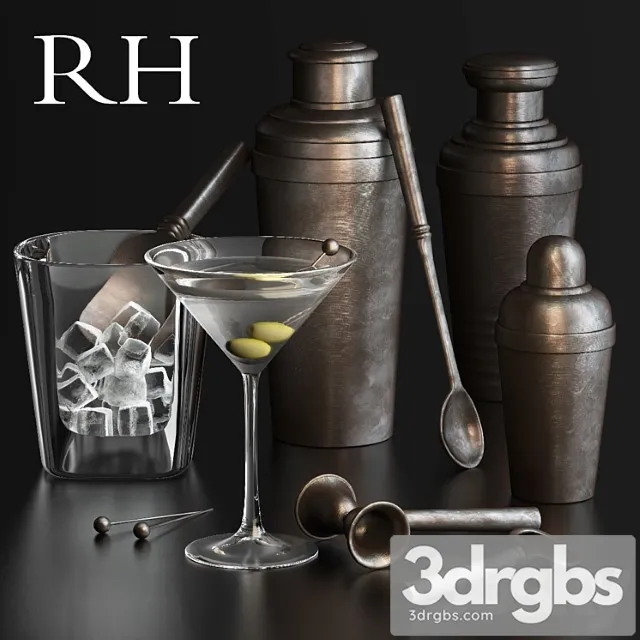 Vintage hotel oil-rubbed bronze bar collection 3D Model Free