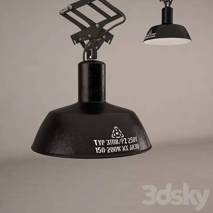 Vintage Industrial Lamp 3D Model