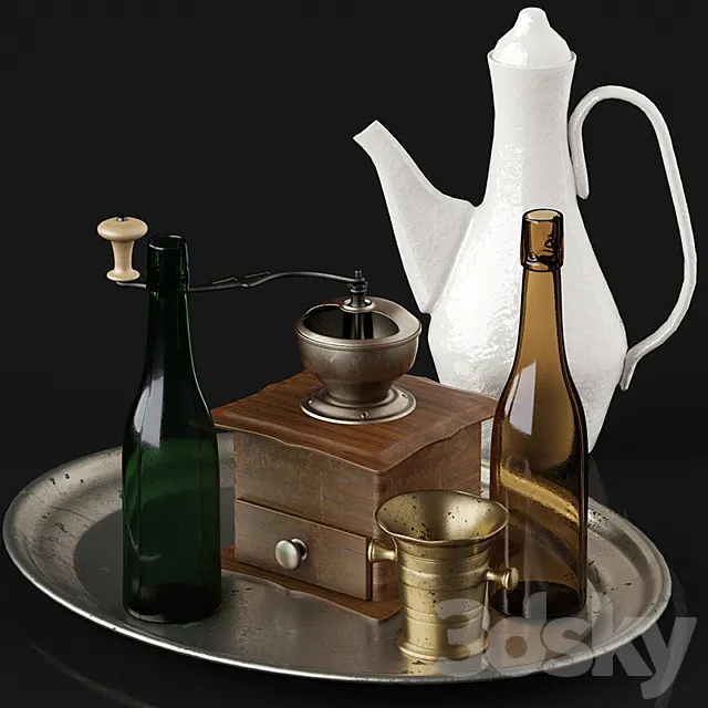 Vintage kitchen props 3D Model