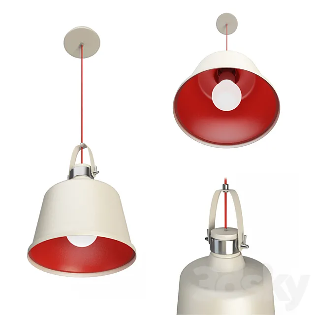 Vintage Lacreu Pendant Lamp 3D Model