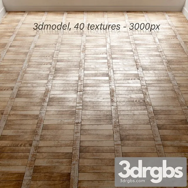 Vintage linear parquet 3D Model Free