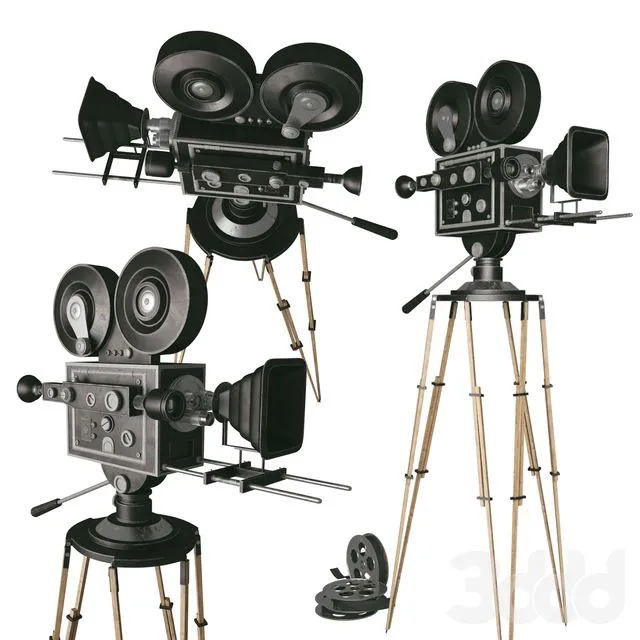 Vintage Movie Camera 3D Model