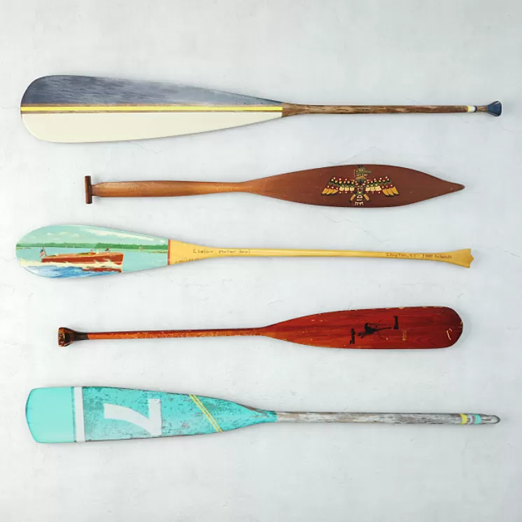 Vintage Oars and Paddles 3D Model