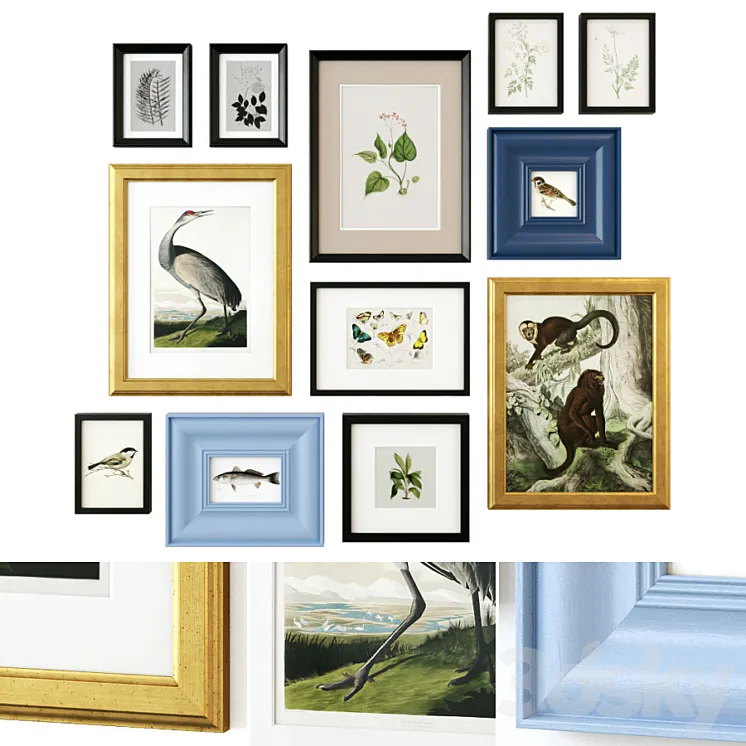 Vintage paintings 3D Model Free