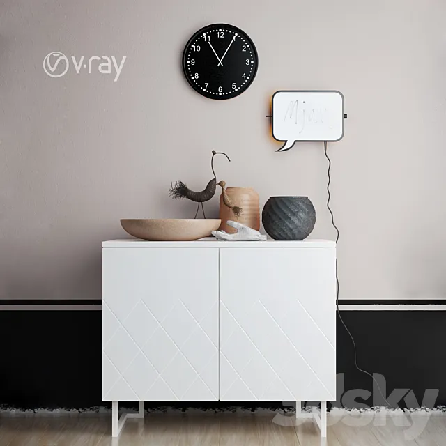 Vintage pink decor trend 3D Model