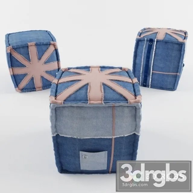 Vintage Pouf 3D Model Free