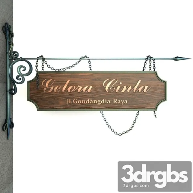 Vintage Signage 003 3D Model Free