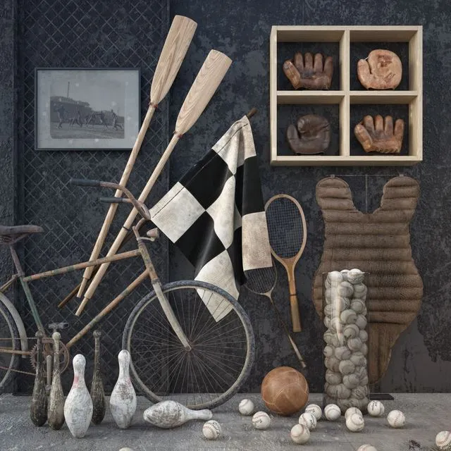 Vintage sport decor 3D Model