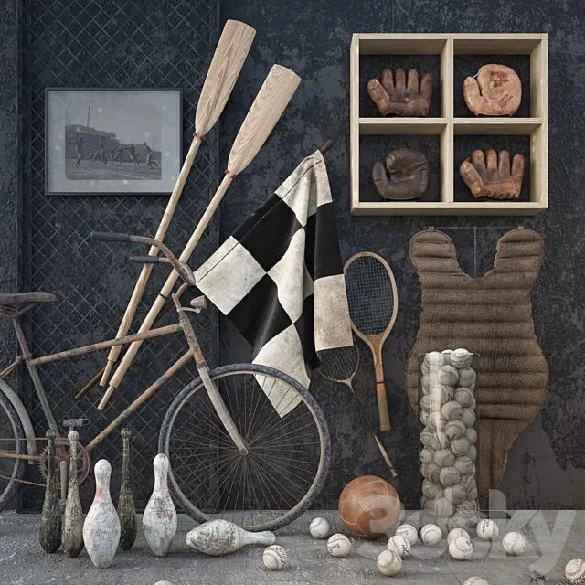 Vintage sport decor 3D Model