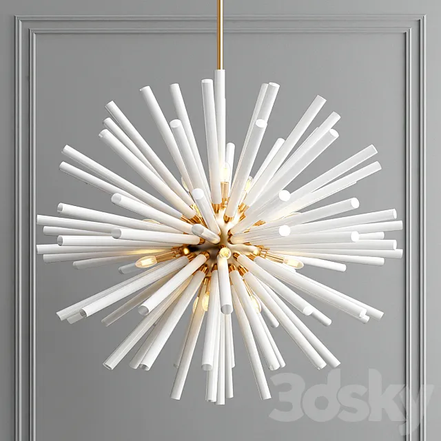 Vintage Sputnik White Glass Light 3D Model