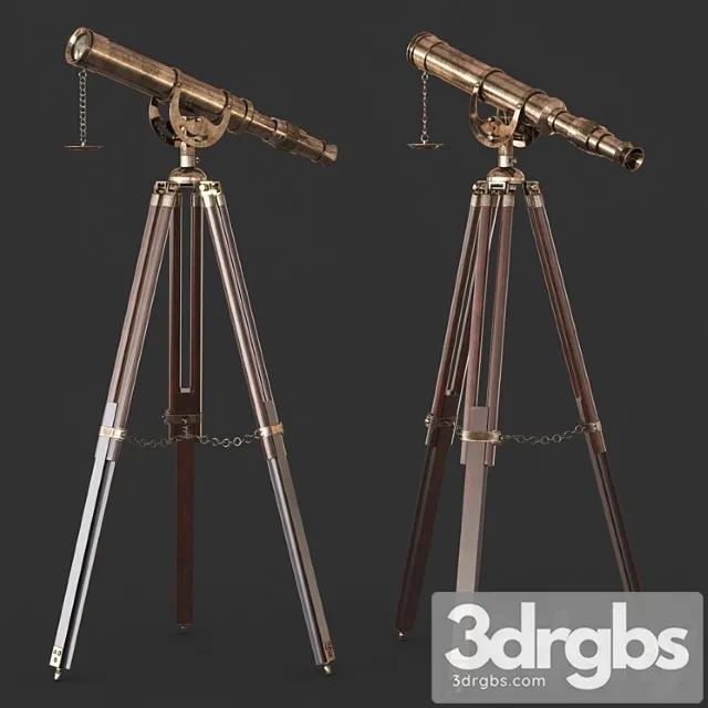 Vintage telescope 3D Model Free