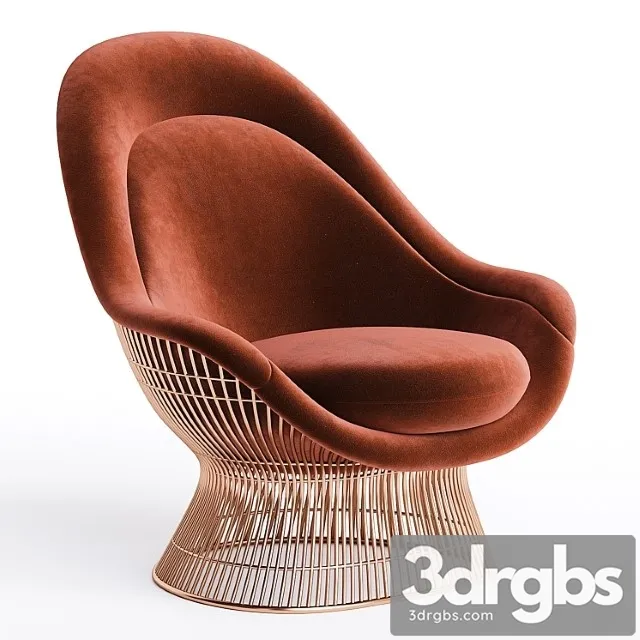 Vintage warren platner knoll easy chair ottoman 3D Model Free