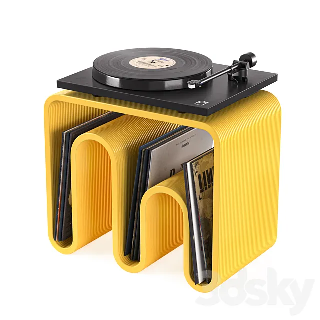 Vinyl turntable Rega Planar1 Black 3D Model
