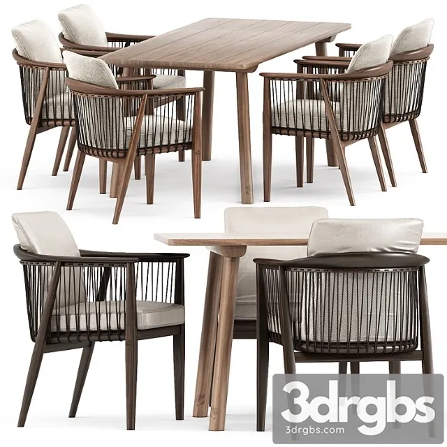 Viola chair by poltrona frau and taro 6101 table by fredericia 2 3D Model Free