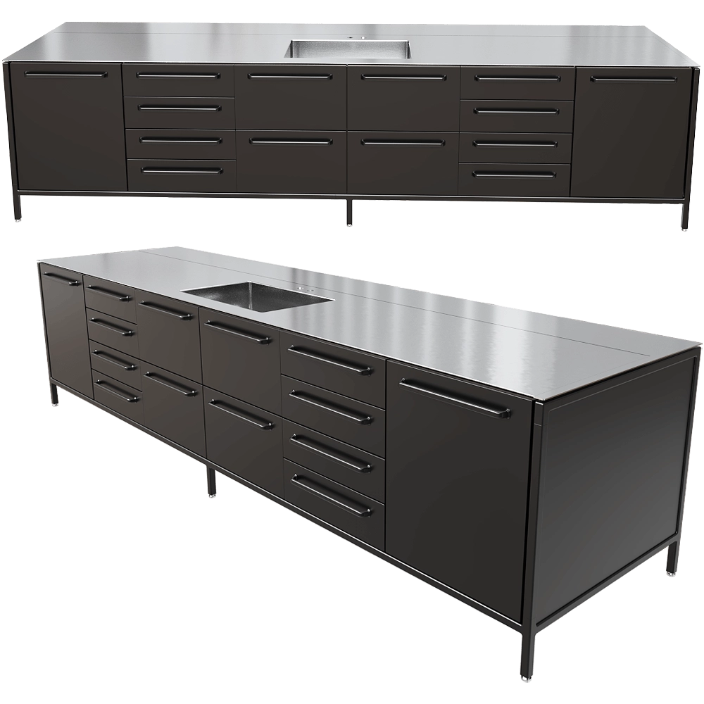 Vipp - Kitchen Vipp V1 Island w. seat module 3D Model