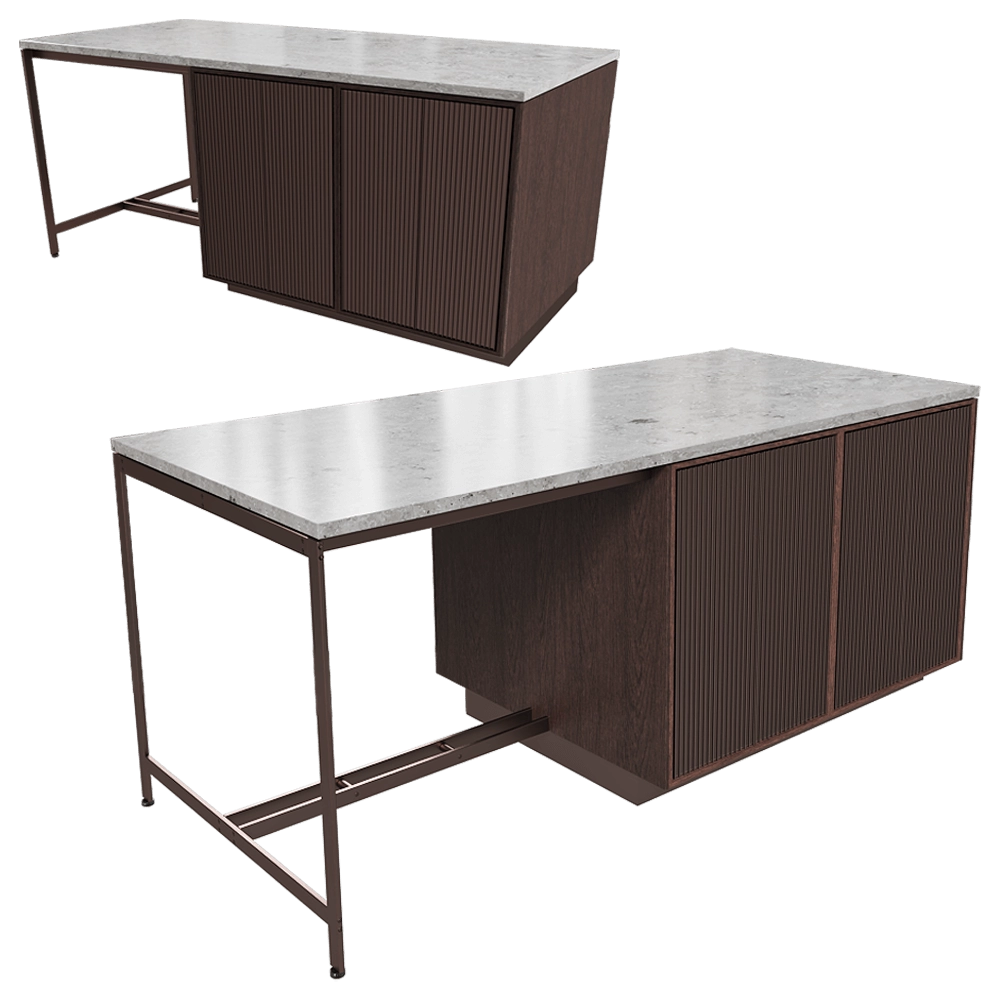 Vipp - Kitchen Vipp V2 Island Narrow module 3D Model