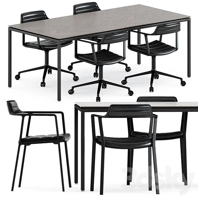 Vipp451 and Vipp452 Chairs and and Vipp table medium by Vipp 3D Model