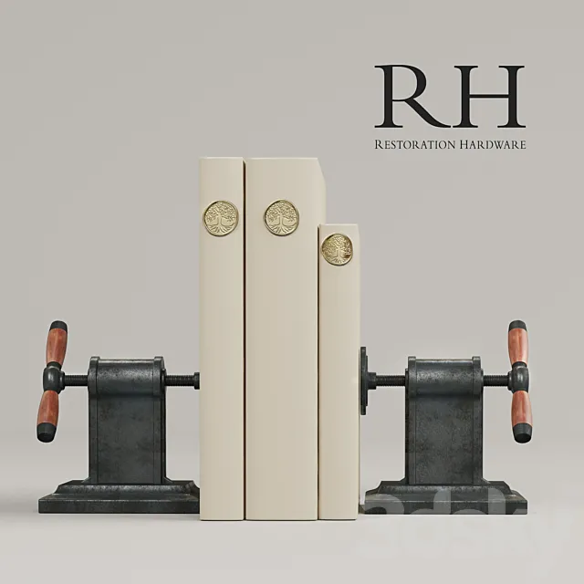 Vise Bookends 3D Model