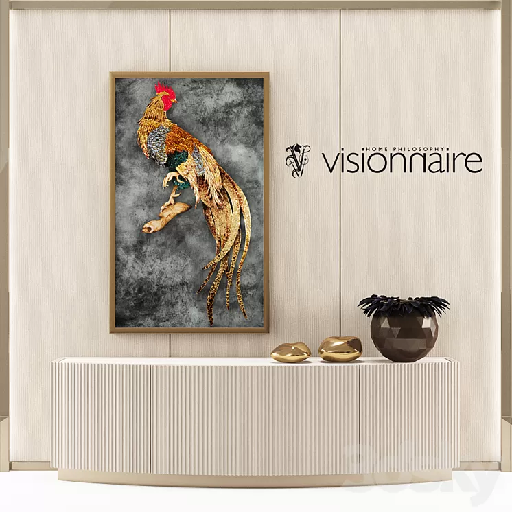 Visionnaire arts set - Rooster and Augustus curved cabinet 3D Model