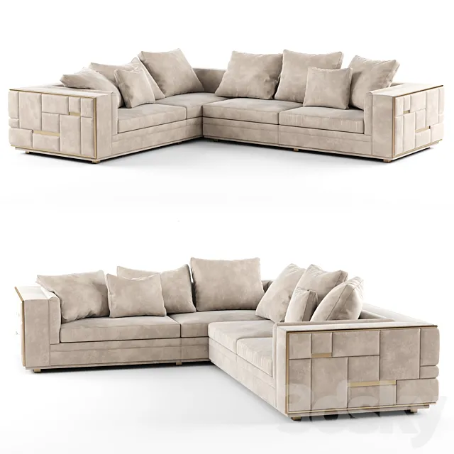 Visionnaire BABYLON Sectional leather sofa_02 3D Model